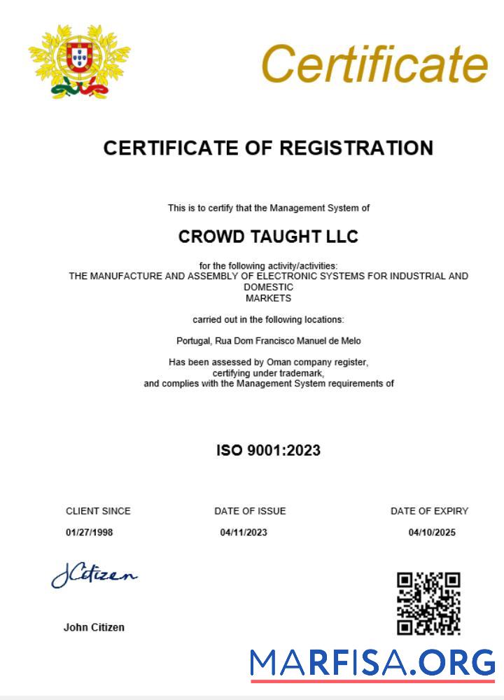 Downloadable Portugal business registration certificate Word and PDF template